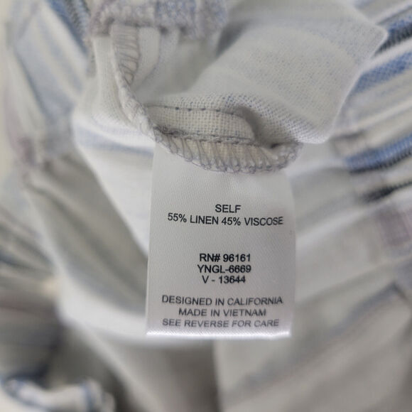 Bebop Shorts‎ Womens Large Multicolor Linen Blend High Rise New Striped Belted - Picture 9 of 14